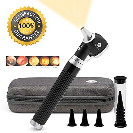 Medvat Fiber Optic LED Otoscope- For Home and Professional Use | Inspect Ear Canal with 2.5 x Magnification | For Adult and Pediatric Use | 2 Reusable Speculums