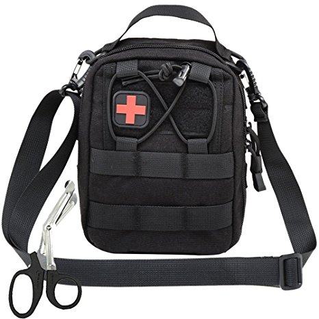 EMT Pouch - Compact Tactical MOLLE Medical Utility bag Shoulder Pouches 900D - Free Bonus First Aid Patch And Shear