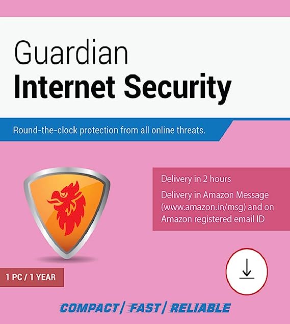 Guardian Internet Security 1 User 1 Year (Email Delivery in 2 hours- No CD) (Activation Key Card)