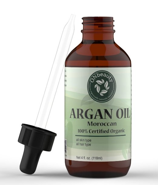 100% Certified Organic Argan Oil (4oz) - Free Hair Care and Skin Care E-book