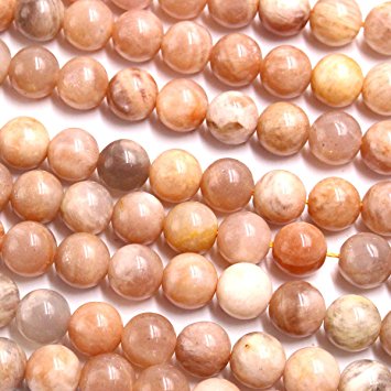 Fashiontrenda Natural moonstone Round Gemstones Beads for DIY Jewelry Making (8mm)