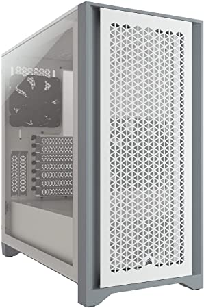 Corsair 4000D Airflow Tempered Glass Mid-Tower ATX Case (High-Airflow Front Panel, Tempered Glass Side Panel, RapidRoute Cable Management System, Spacious Interior, Two Included 120 mm Fans) White