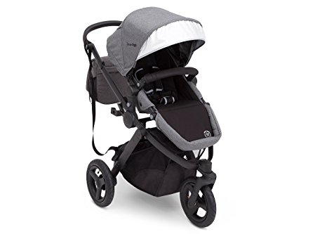 Delta Children J is for Jeep Brand Sport Utility All-Terrain Jogger Stroller, Grey on Black Frame