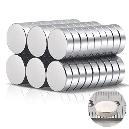 A AULIFE Refrigerator Magnets,45PCS Premium Brushed Nickel Fridge Magnets,Office Magnets - 8 X 3 mm