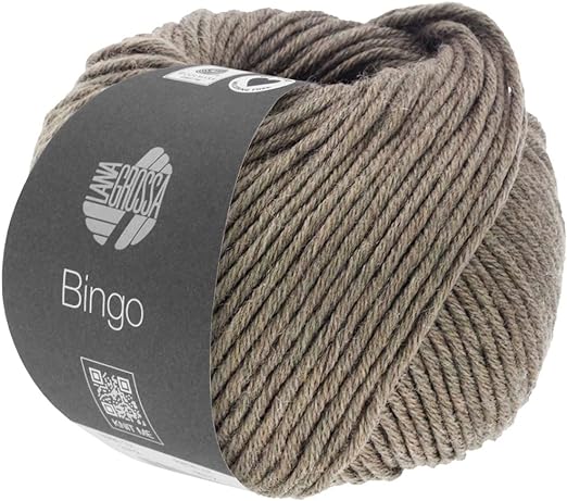 Lana Grossa Bingo Melange, 1022 Mottled Grey Brown Yarn