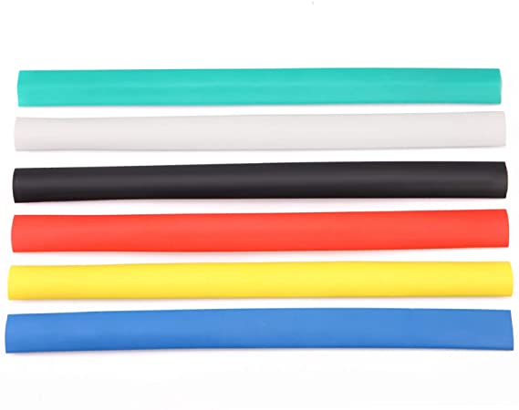 Young4us 6 Pack 3/4'' Heat Shrink Tube 3:1 Adhesive-Lined Heat Shrinkable Tubing 6 Color 1.3Ft