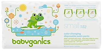 Babyganics Color Changing Disposable Swim Diapers, Small