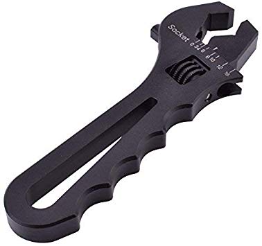 EVIL ENERGY AN Hose Fitting Adjustable Wrench Spanner Lightweight Aluminum 3AN-16AN Black