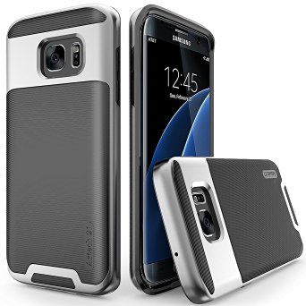 Galaxy S7 Edge Case -- Artech 21 [Vivid Arkansas Series] Slim Dual Layers [ Shockproof ] [Drop Proof ] Textured Pattern Anti-Slip Protective Cover Case For Samsung Galaxy S7 Edge -- [SteelSilver]