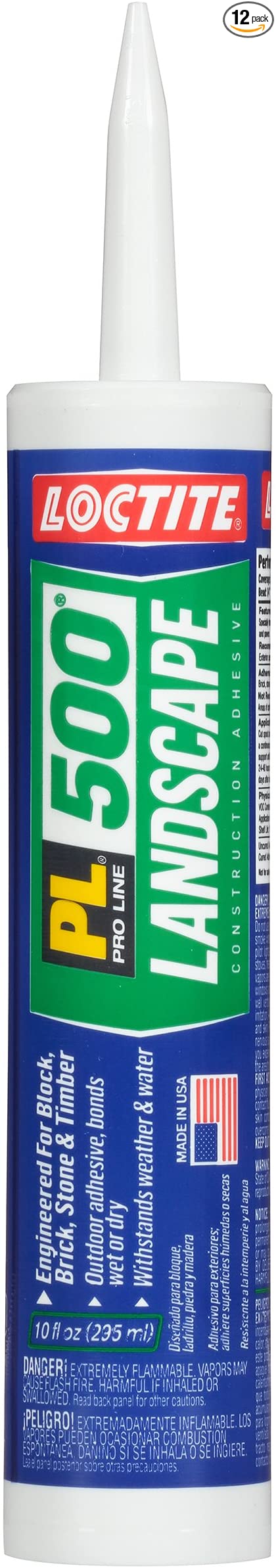 Loctite PL 500 Landscape Construction Adhesive, 10 Ounce, Case of 12 Plastic Cartridges (1683231-12)