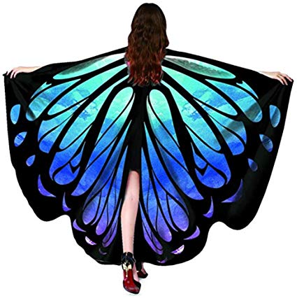 2018 New Womens Halloween/Christmas/Party Butterfly Wings Shawl Cape Scarf Fairy Poncho Shawl Wrap Costume Accessory…