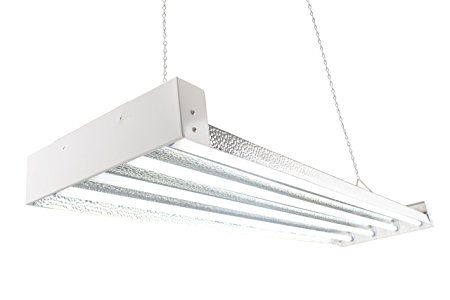 T5 HO Steel Grow Light - 4 FT 4 Lamps - (DL8404T) Indoor Fluorescent Hydroponic Fixture with Premium Build - Bloom Veg Daisy Chain with Bulbs