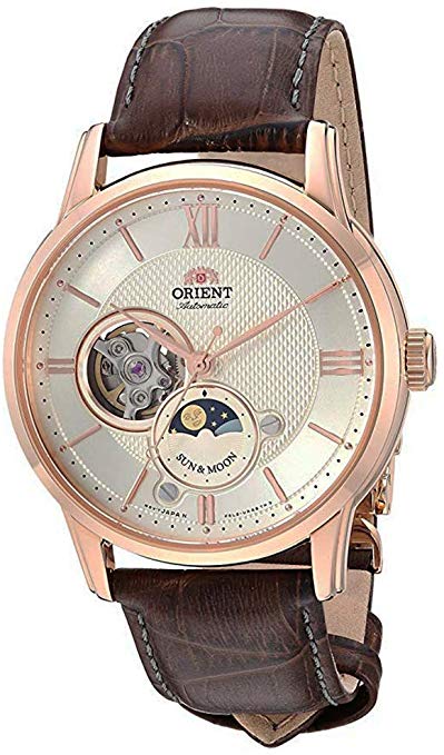 Orient Men's 'Sun and Moon Open Heart' Japanese Automatic / Hand-Winding Watch with Sapphire Crystal