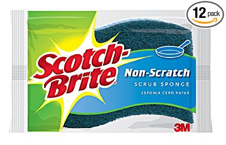 Scotch-Brite Non-scratch Scrub Sponge, 1 Count (Pack of 12)