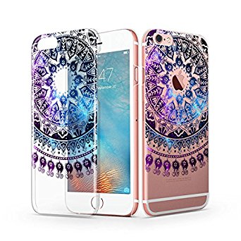 iPhone 6s Case, iPhone 6 Clear Case, MOSNOVO Totem Galaxy Henna Mandala Tribal Clear Design Transparent Hard Cover for iPhone 6 4.7 Inch - Purple