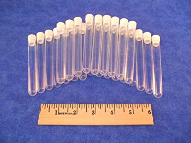 SEOH 13 X 100mm Plastic Test Tubes with Caps 25 Pack