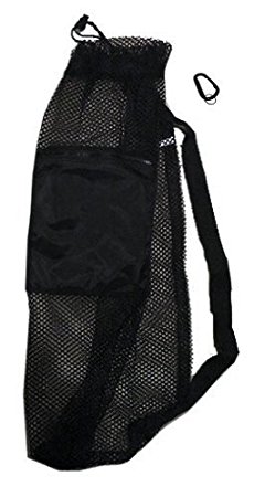 Mesh Drawstring Snorkel Bag with Black Zip Pocket