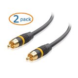 Cable Matters 2-Pack Gold Plated Subwoofer RCA Audio Cable 3 Feet