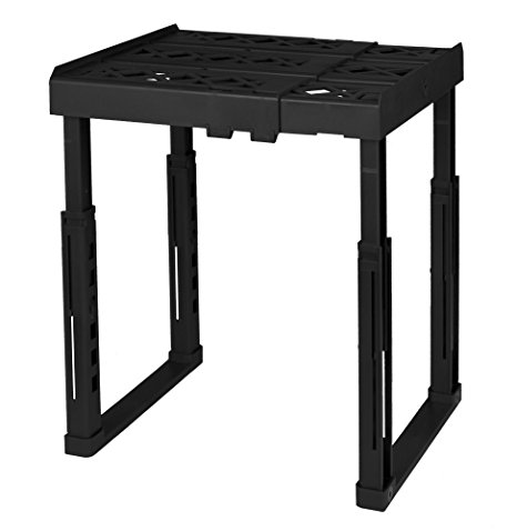 Tools for School Locker Shelf. Adjustable Height and Width. Stackable and Heavy Duty. Holds 25 lbs. Per Shelf. Black