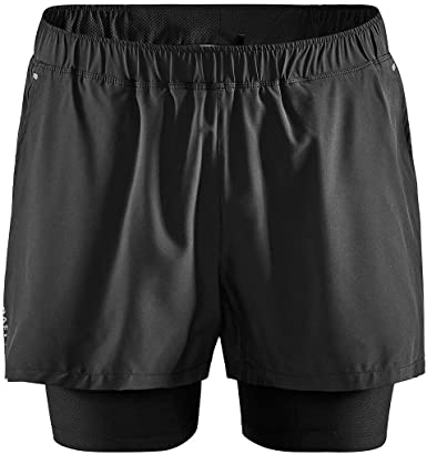 Craft Men’s Adv Essence 2-in-1 Stretch Shorts- High Performance Mens Workout Shorts for Training and Running