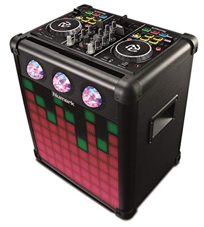 Numark Party Mix Pro – DJ Controller With Built-In Sound Reactive Light Show, Rechargeable Long-Life Portable Speaker, Easy-Pair Bluetooth Connectivity and DJ Software For Mac/PC/iOS Included