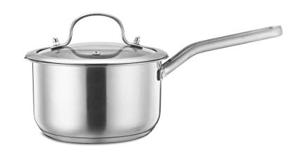 2qt Saucepan, P&P Chef 18/10 Stainless Steel Saucepan with Lid, Covered Saucepan with Tri-ply Induction Base - Dishwasher Safe