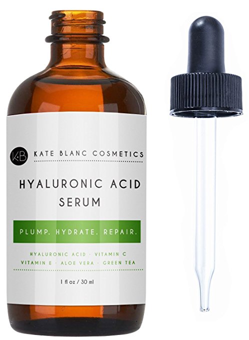 Hyaluronic Acid Serum for Face, Eyes, & Skin (1oz) by Kate Blanc. Soften and Hydrate Skin. Non-greasy, light, & Absorbs Quickly.
