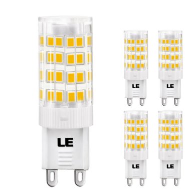 LE 5W G9 LED Bulbs, 30W Halogen Bulbs Equivalent,360 Degree Beam Angle, 340lm, Omni Directional, Warm White, 3000K, G9 Bulb, Corn Light Bulb, LED Light Bulbs, Pack of 5 Units