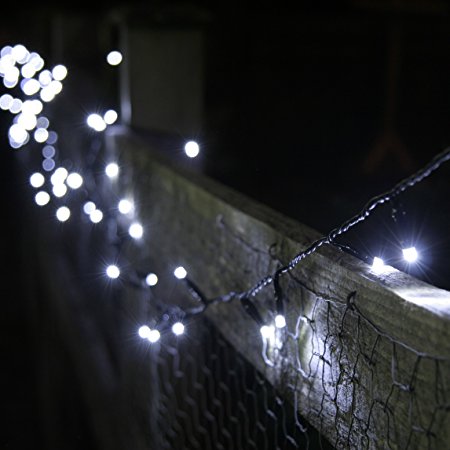 100 White LED Solar Powered Garden Fairy Lights by Lights4fun
