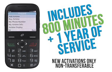 Alcatel Big Easy Plus Prepaid Phone with 800 Minutes and One Year of Tracfone Service   Double Minutes (Phone   800 minutes   1 year of Tracfone service   Double minutes)