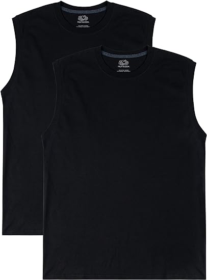 Fruit of the Loom Mens Eversoft Cotton Sleeveless Tees, Tank Tops & Muscles, Moisture Wicking & Breathable, Sizes S-4x