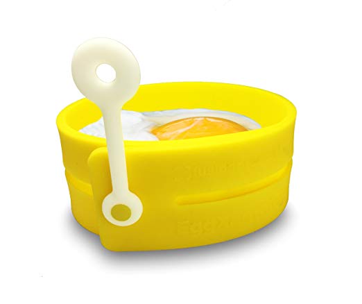 Fusionbrands EggXactRing Adjustible Silicone Egg Ring and Food Ring for Baking, Molding and Presenting, Yellow