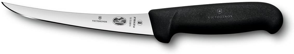 Victorinox - 47602 Swiss Army Cutlery Fibrox Pro Curved Boning Knife, Flexible Blade, 6-Inch