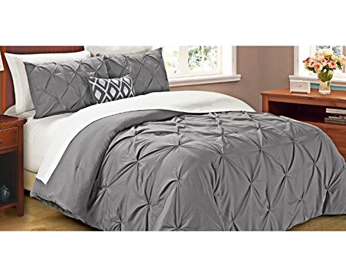 Cathay Home Oasis PinTuck Comforter Set, Twin, Grey