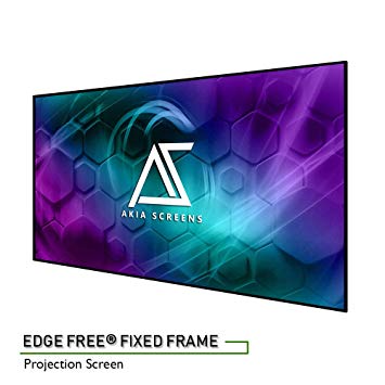 Akia Screens 100” Edge Free Fixed Projector Screen 100 inch Diagonal 16:9 Thin Edge Projection Screen 8K 4K Ultra HD 3D Ready Movie Theater Home Theater AK-NB100H1