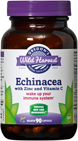 Oregon's Wild Harvest Non-GMO Echinacea Zinc & Vitamin C Capsules, Organic  Herbal Supplements (Packaging May Vary), 90 Count