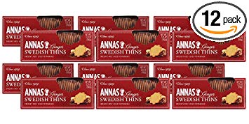 Annas Thins | Ginger Pepparkakor | 5.25 Ounce (Pack of 12) non-GMO   Vegan
