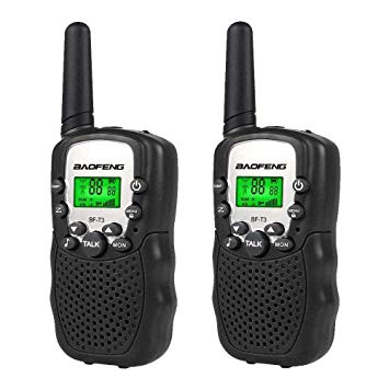 BaoFeng BF-T3 Kids Toys Walkie Talkies Mini Two Way Radios for 3-12 Years Old Boys Girls Children UHF 22 Channels Birthday Gifts (1 Pair, Black)