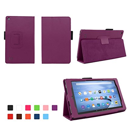 Case for All-New Fire 7 2017 - Premium Folio Case for All-New Fire 7 Tablet with Alexa 7th Generation - (Dark Purple)