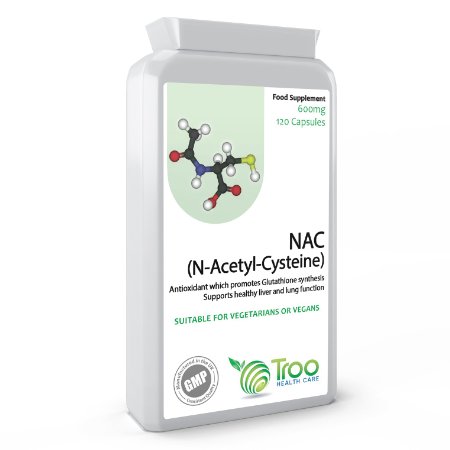 NAC N-Acetyl-Cysteine 600mg 120 Capsules - Key Antioxidant to Support Healthy Liver and Lung Function - UK Made GMP Guaranteed Quality
