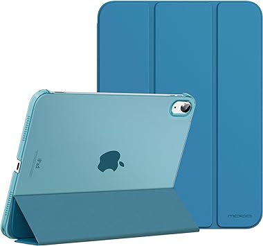 MoKo for iPad 10th Generation Case 2022, Slim Stand Hard PC Translucent Back Shell Smart Cover Case for iPad 10th Gen 10.9 inch 2022, Support Touch ID, Auto Wake/Sleep, Peacock Teal Blue