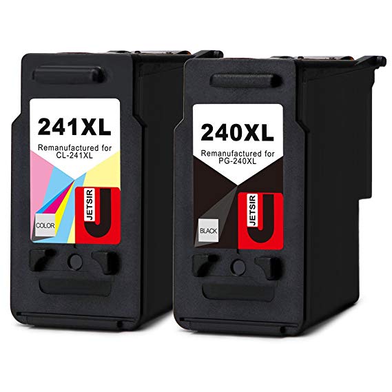 JetSir Remanufactured Canon PG-240XL CL-241XL Ink Cartridges Combo High Yield,Use on Canon Pixma MG3620 MG3220 MX472 MX452 MX532 MG3520 MG2220 MX432 MX512 MG2120 MG3522 MG3120 MG4120 MX439 Printer