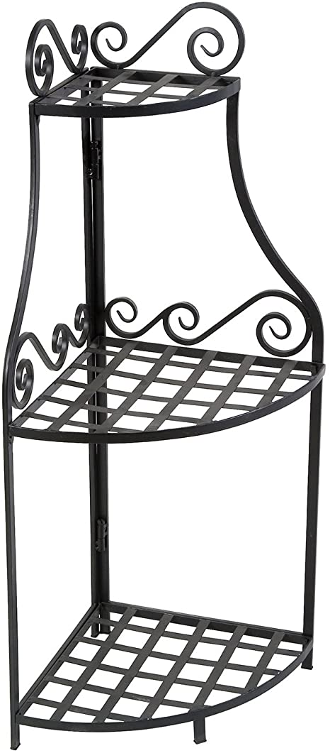 Panacea Products Forged Corner Plant Stand, Black