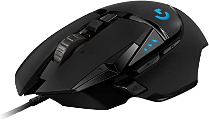 Logitech G502 Hero High Performance Wired Gaming Mouse, Hero 16K Sensor, 16,000 DPI, RGB, Adjustable Weights, 11 Programmable Buttons, On-Board Memory, PC/Mac - Black