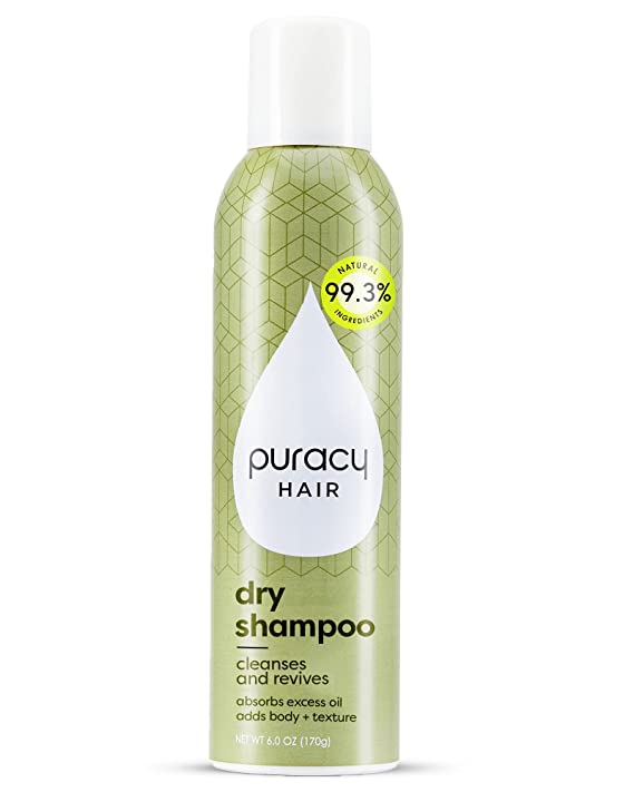 Puracy Dry Shampoo, 99.3% Natural Dry Shampoo for All Hair Colors, All Hair Types, and All Hair Textures - No Powdery Residue - 3-in-1 Volumizing, Revitalizing, & Memory-Adding Dry Hair Shampoo, 6oz.