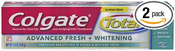 Colgate Total Advanced Fresh   Whitening Gel Toothpaste, 5.8 Ounce (Pack of 2)