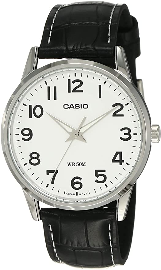 Casio Men's Core MTP1303L-7BV Black Leather Quartz Watch