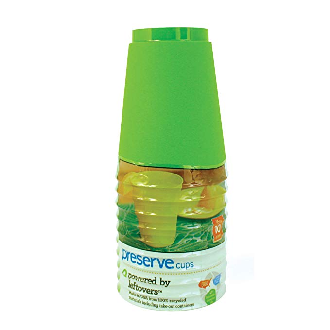 Preserve 10 Count on The Go Cups 16-Ounce, Apple Green