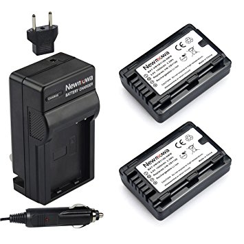 Newmowa VW-VBY100 Battery (2-Pack) and Charger kit for Panasonic HC-V110 HC-V110K HC-V110G HC-V201 HC-V201K Digital Camera