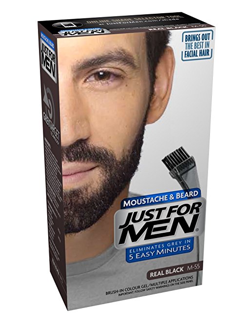 JUST FOR MEN Color Gel Mustache & Beard M-55 Real Black 1 Each